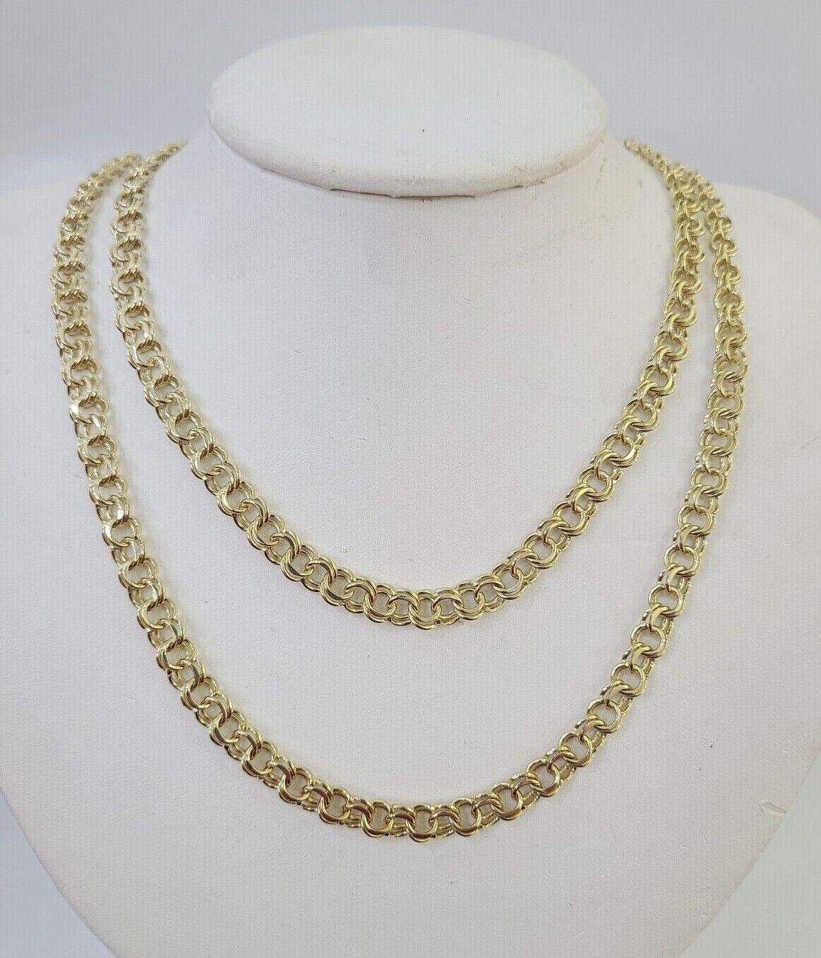Real 10k Chino ID Chain Necklace Yellow Gold 6mm 18" 20" 22" 24" Genuine - GoldenlinQ