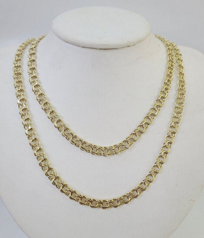Real 10k Chino ID Chain Necklace Yellow Gold 6mm 18" 20" 22" 24" Genuine - GoldenlinQ