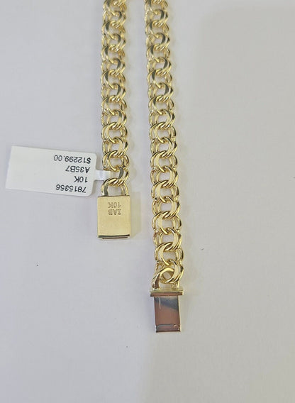 Real 10k Chino ID Chain Necklace Yellow Gold 6mm 18" 20" 22" 24" Genuine - GoldenlinQ