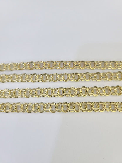 Real 10k Chino ID Chain Necklace Yellow Gold 6mm 18" 20" 22" 24" Genuine - GoldenlinQ