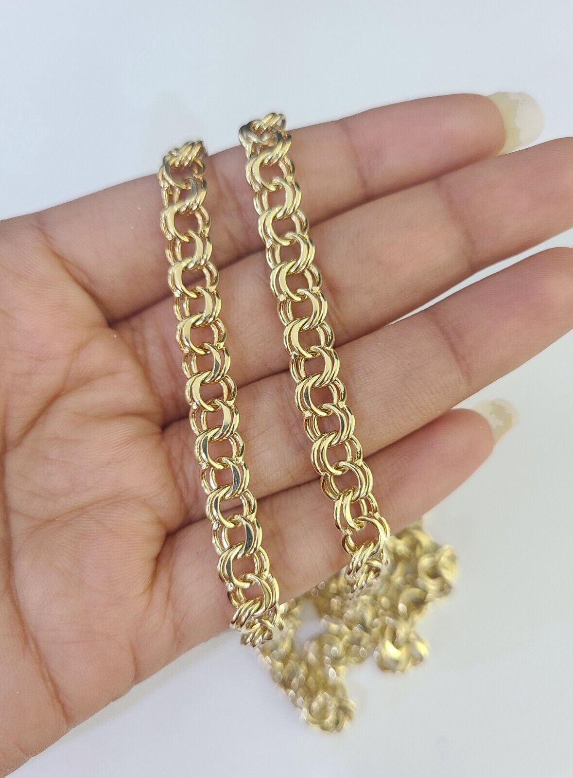 Real 10k Chino ID Chain Necklace Yellow Gold 6mm 18" 20" 22" 24" Genuine - GoldenlinQ