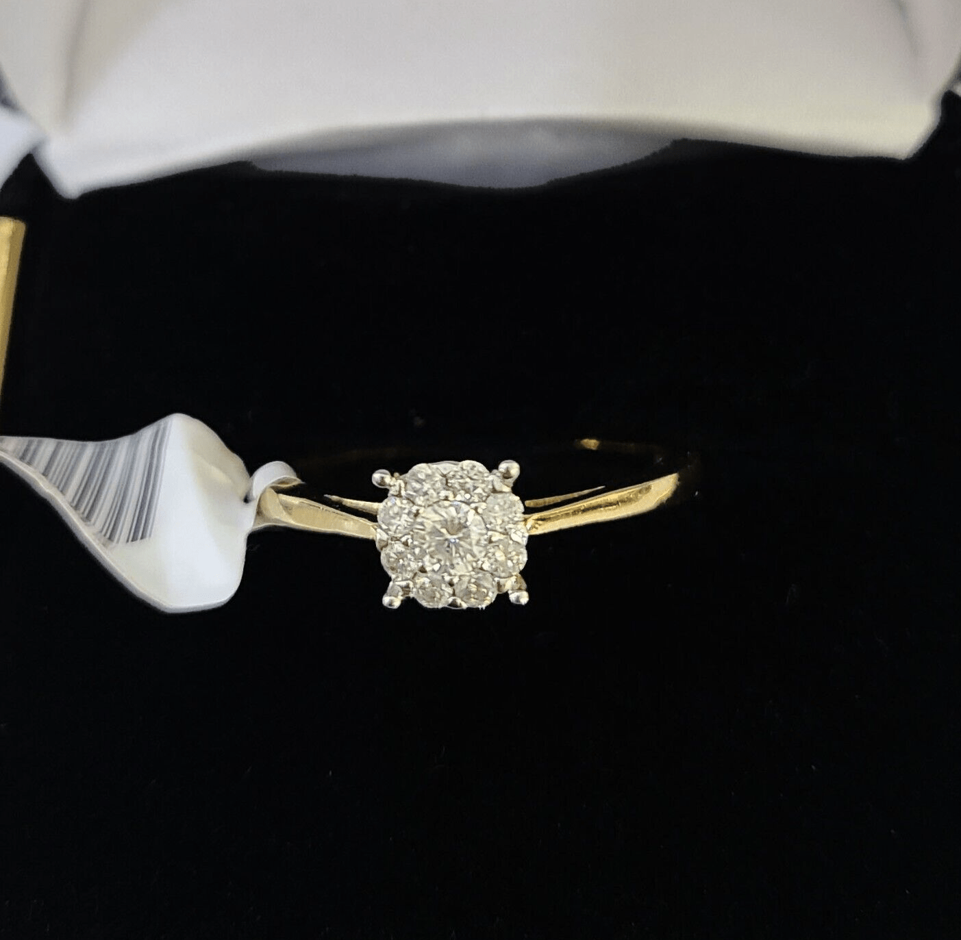 Real 10k Yellow Gold Diamond Ladies Ring Flower Shaped Women Engagement Casual - Reva Jeweler