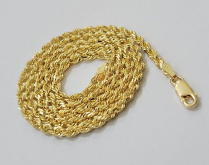 Real 18k Yellow Gold Rope Chain Necklace 3mm 26'' Inch Men Women SOLID HEAVY NEW - Reva Jeweler