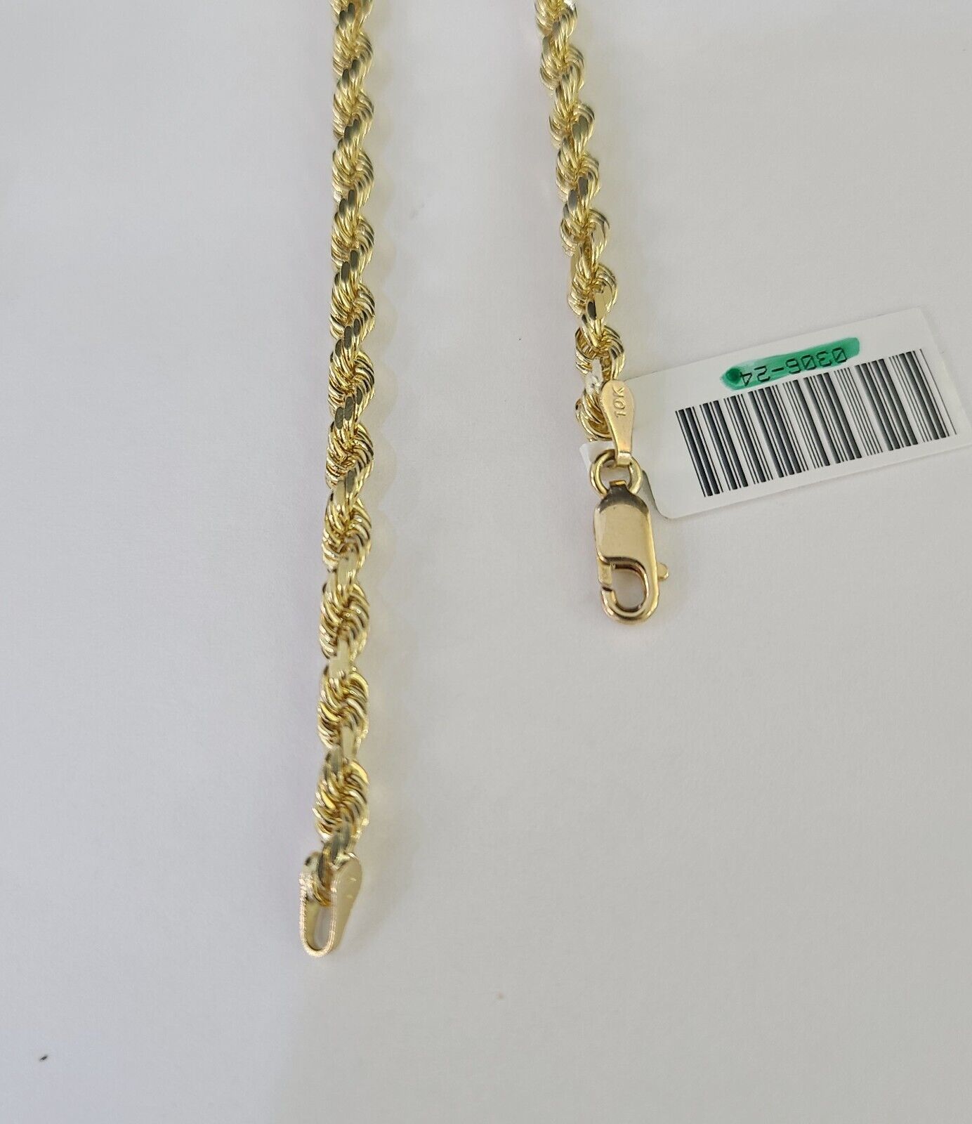 Solid Real 10K Rope Bracelet Yellow Gold 8" Inch 3mm 10kt Real gold men women - GoldenlinQ